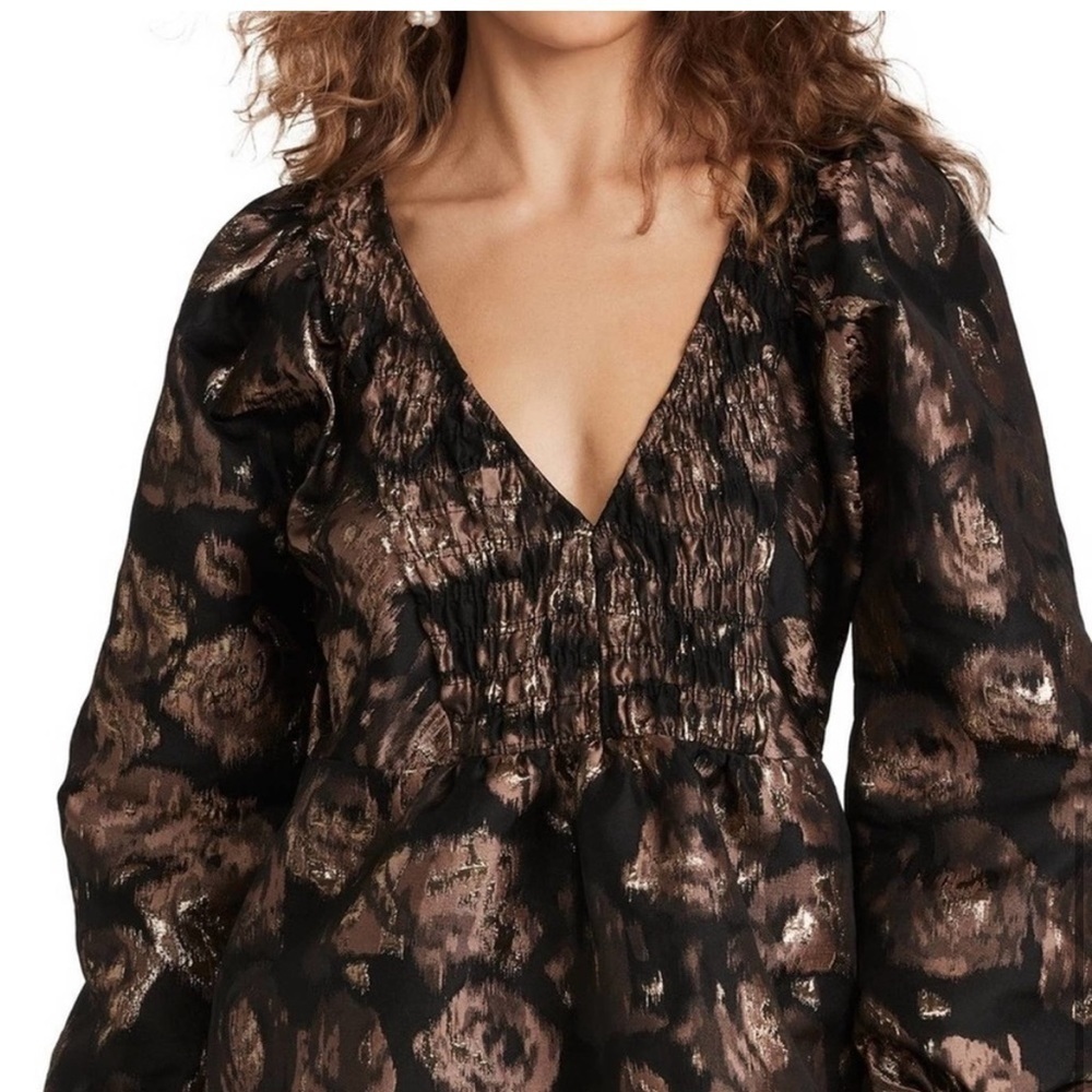 Misa Los Angeles Edie Dress Balloon Sleeve Babydoll PROM Party Size XS - Picture 7 of 16